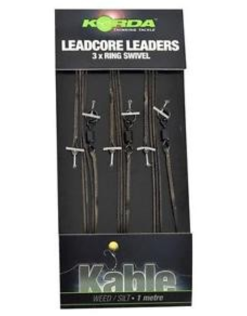 KORDA Leadcore Leader Ring Swivel Weed/Silt, 3 Per Pack